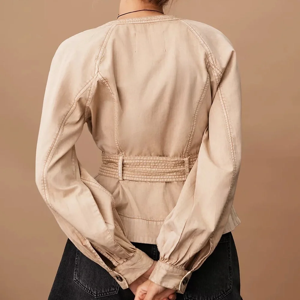 🆕 Anthropologie Belted Utility Jacket Moss Green